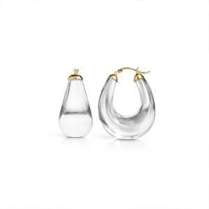 Clear Chunky Bucket Lucite Hoop Earrings