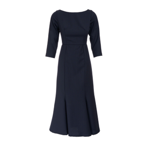 Pinstripe Wool Midi Dress (M)