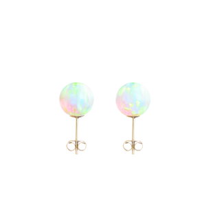 Sea Opal Stud Earrings - Solid 9ct Gold