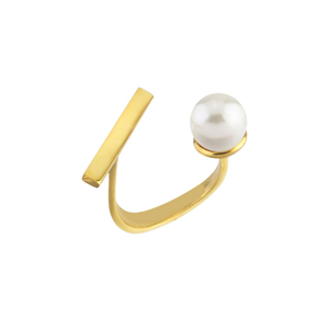 Pearl Ribbon Adjustable Ring