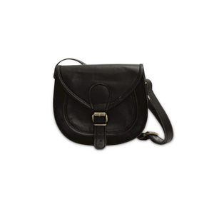 Black Leather Saddle Bag - Small