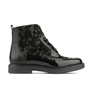 Hatter - Black Floral - Womens Ankle Boots (4 UK)