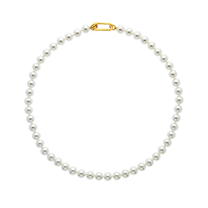 Pearl With Gold Clasp Necklace