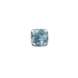 Men's Single Aquamarine Stud In Sterling Silver