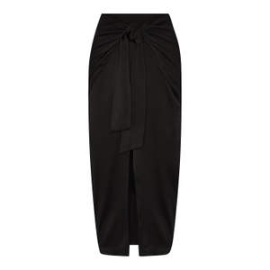 Talya Hammered Silk Skirt - Black (L)