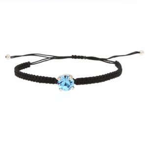 Aquamarine Chaton Macramè Bracelet