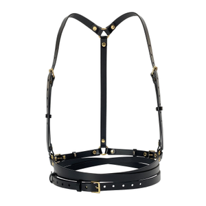 Slim Double Belt Leather Harness (L)