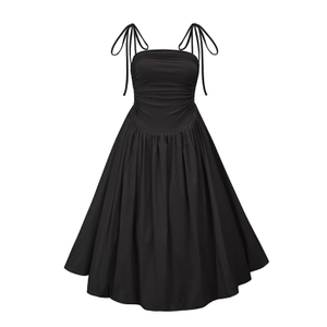 Alexa Black Puffball Drop-Waist Dress (L)