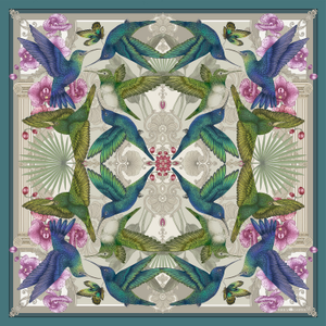 The Hummingbird Temple Silk Scarf - L