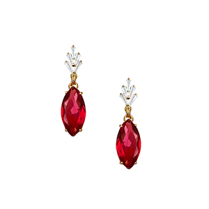 Marquise Drops Earrings - Red (one size)