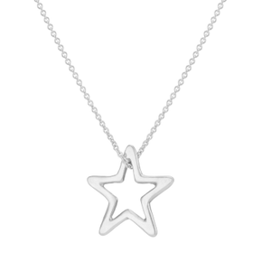 Sterling Silver Open Star Necklace