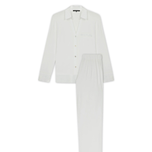Ella Soft Viscose Pyjama Suit White (L)