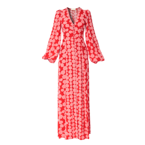 Imani Rosewater Red Maxi Boho Dress (L)