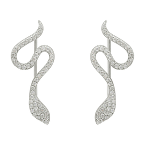 Nagini Snake Ear Climbers Silver