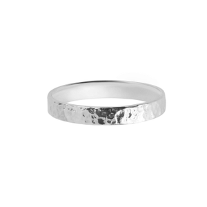 Hammered Band Ring Sterling Silver (L (UK))
