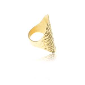 Gold Sidereal Gold Hammered Ring (J 1/2 (UK))