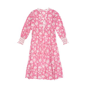 Indian Cotton Peony Paisley Print Dress (M)