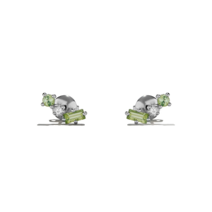 Peridot & Diamond Cluster Tri-Studs (one size)
