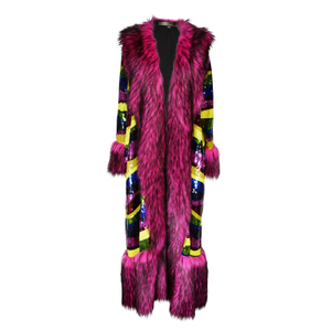 Penny Deluxe Rainbow Road Faux Fur Jacket (M)