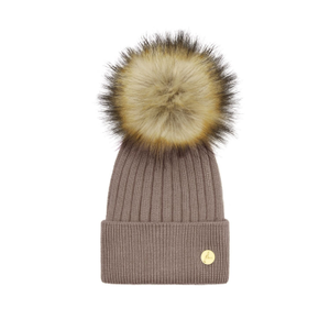 Arundel Cashmere Pom Pom Hat - Fawn (one size)