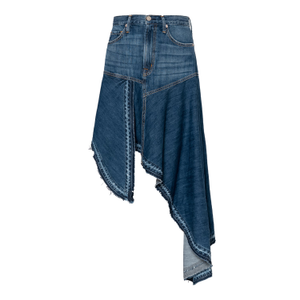 Mandy Asymmetrical Denim Skirt In Houston (26")