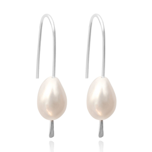 Mimi Pearl Drop Wire Sterling Silver Earrings