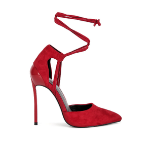Rule Breaker Red Lace Up Stiletto Sandals (8 UK)