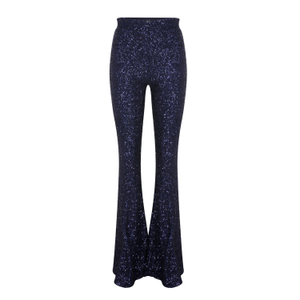 Maisy Sequin Flared Trousers In Midnight Blue (M)
