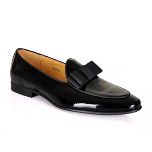 Bradford Patent Belgian Bowtie Loafers – Black (7 UK)
