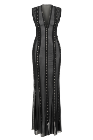 Holy Mess Sheer Dress With Hook And Eye Closure (L)
