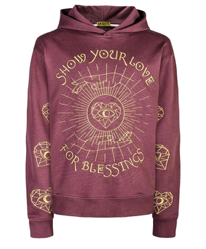 Show Your Love Affirmation Embroidered Hoodie - Brown (L)