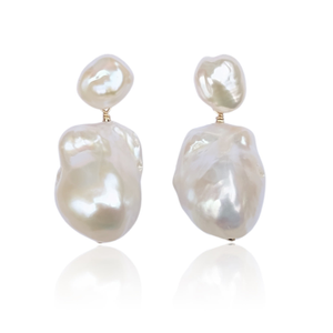 Nova Large Baroque Pearl Drop Gold Filled Earrings