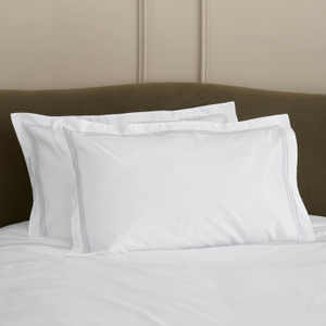 Cotton Collection Sateen Triple Row Cord Pillowcase Pair,