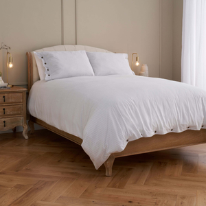 Cotton Collection Dyed Stripe Duvet Cover, King - Natural