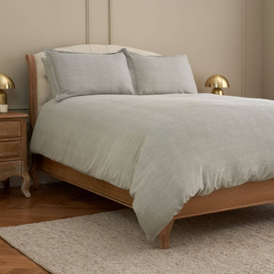 Cotton Collection Soft Jacquard Duvet Cover, Sage, Super King