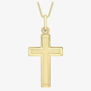 9ct Yellow Gold Bevelled-Edge Cross Pendant 1.64.2611