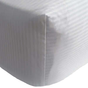 Catherine Lansfield 300 Thread Count Satin Stripe Fitted Sheet Double Grey