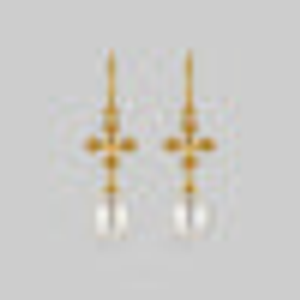 OPHELIA. Medieval Cross Hoop Earrings - Gold