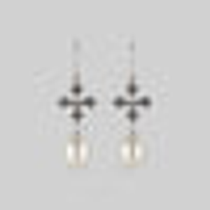OPHELIA. Medieval Cross Hoop Earrings - Silver - Silver
