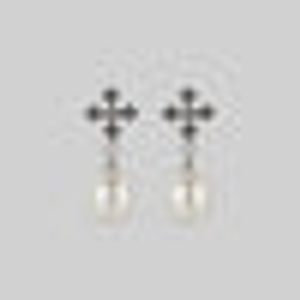 OPHELIA. Medieval Cross Stud Earrings - Silver - Silver