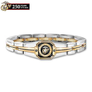 Genuine Sapphire Pride Of The USMC Link Bracelet