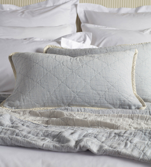 Blue Lenny 100% Cotton Quilted Cushion Cover