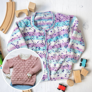 Child Eyelet Cardi in ABC Yarn Play Time DK