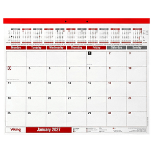 Viking Desk Calendar 2027 1 Month per page English 55 (W) x 43 (H) cm White