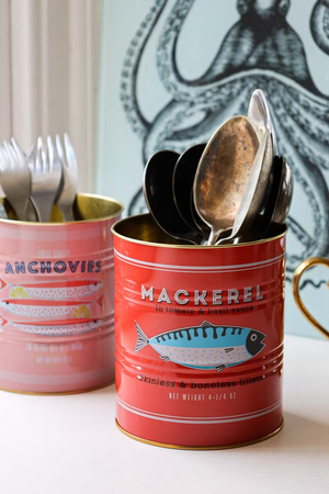 Set Of 2 Fish Storage Tins