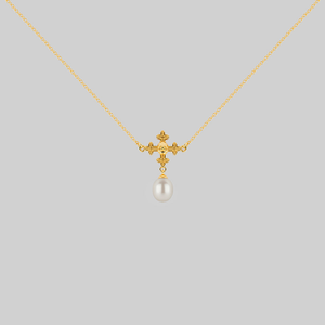 OPHELIA. Medieval Cross Collar - Gold