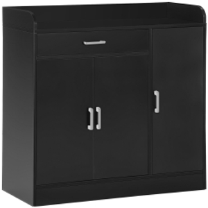 HOMCOM Sideboard Buffet, Storage Cabinet with Drawer, 3 Doors and Adjustable Shelf, Black