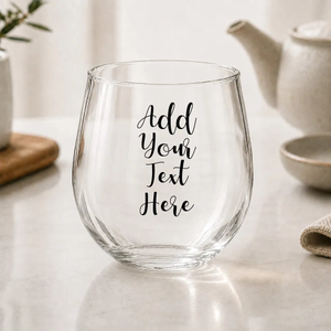 Add Your Own Message Coloured Stemless Wine Glass