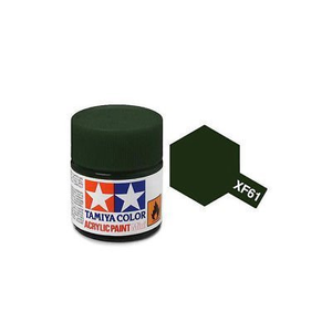 Tamiya Mini XF-61 Flat Dark Green Acrylic Paint 10ml Bottle - 81761