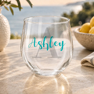 Monogram Coloured Stemless Wine Glass